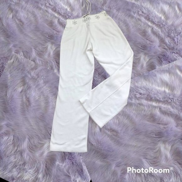 Vintage La Senza Fleece White Pj Bottoms - Picture 14 of 15